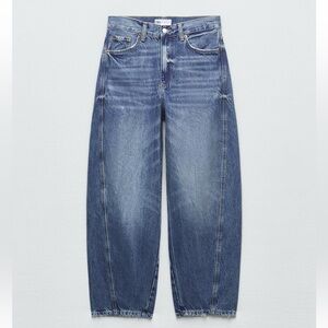 Zara Women's Classic Blue Barrel Leg Boyfriend Jeans size 6